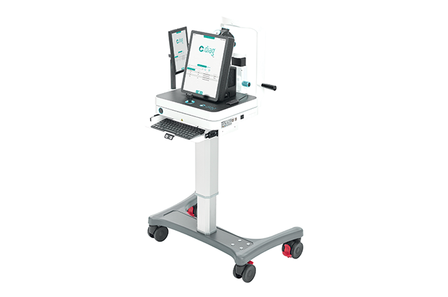 Complete configuration with a dedicated table and a secondary screen for patient visualization & education