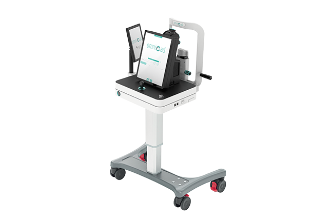 Complete configuration with a dedicated table and a secondary screen for patient visualization & education